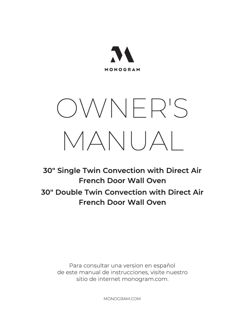 Página 1 del manual Manual de usuario Monogram ZTDX1FPSN