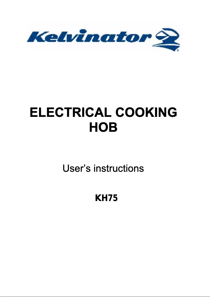 Image de la première page du manuel de l'appareil KH75CB