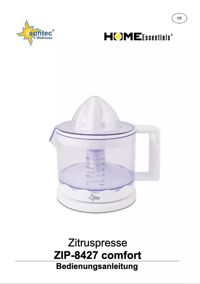 Página 1 del manual Manual de usuario Suntec ZIP-8427 Comfort