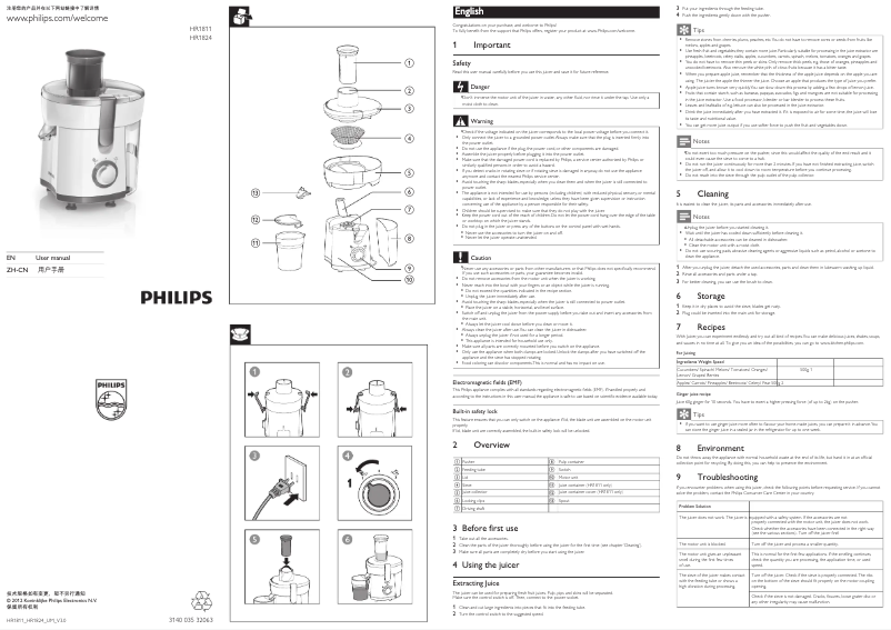 Page n°1 - Manuel utilisateur Philips Daily Collection HR1824