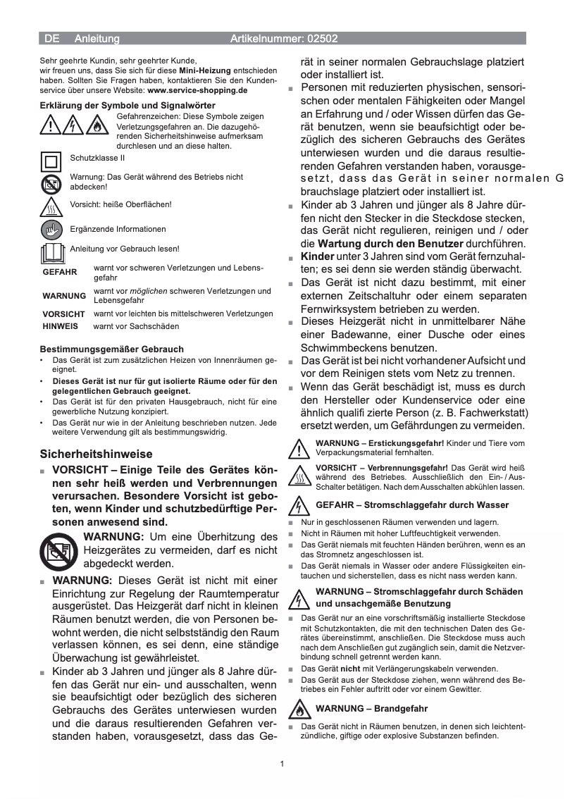 Image de la première page du manuel de l'appareil 02502