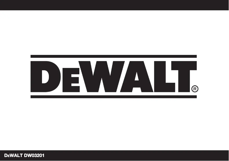 Page 1 de la notice Manuel utilisateur DeWalt DW03201