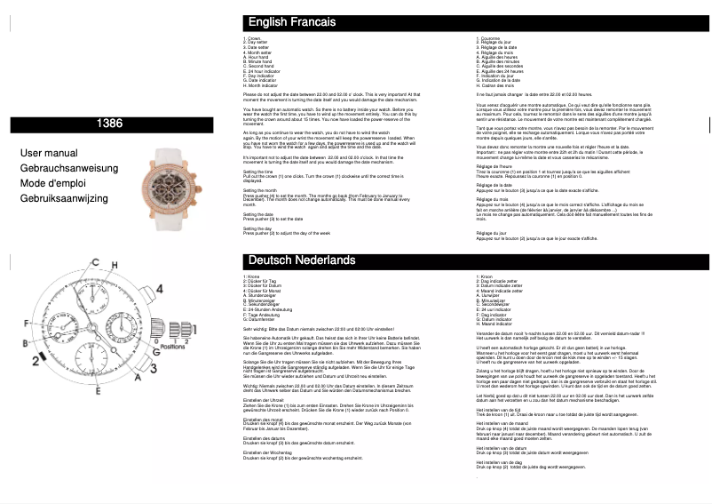 Page n°1 - Manuel utilisateur Davis 1386