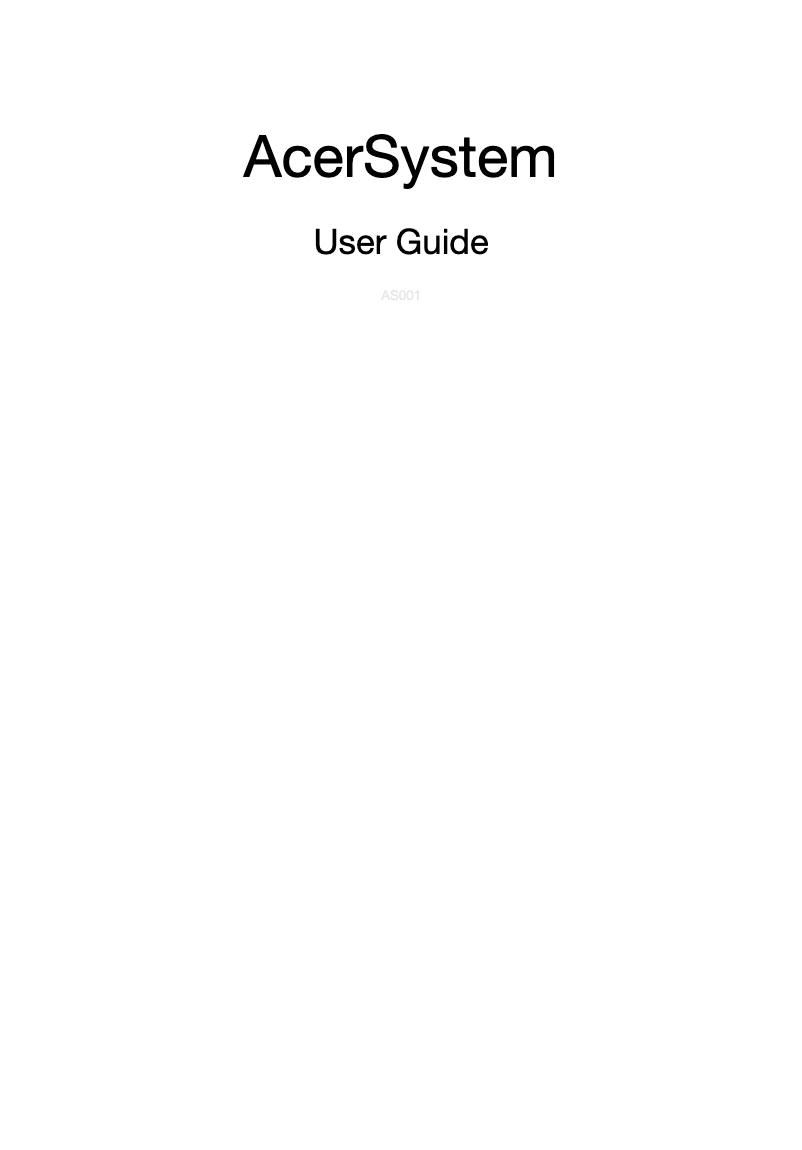 Page n°1 - Manuel utilisateur Acer Revo RL70
