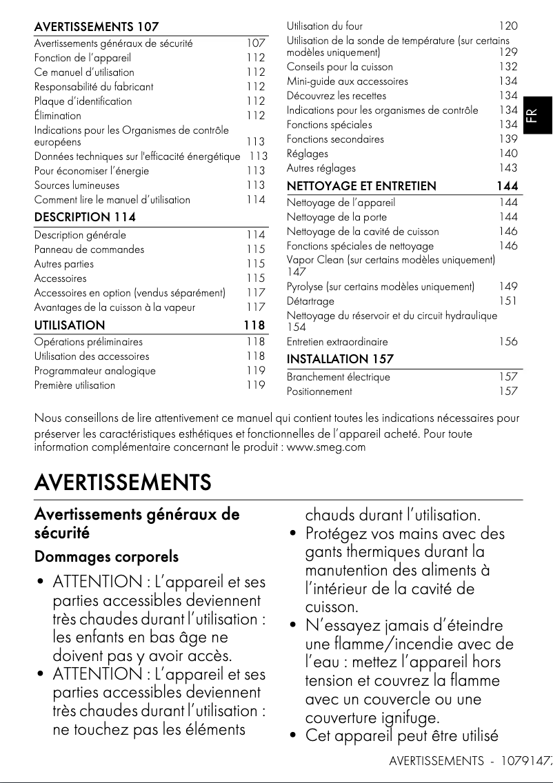 Page n°1 - Manuel utilisateur Smeg SO6102S3PB3