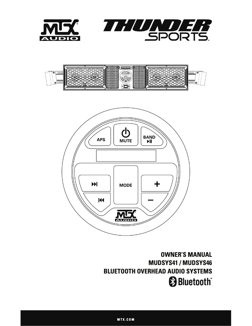 Page n°1 - Manuel utilisateur MTX Audio MUDYSYS41