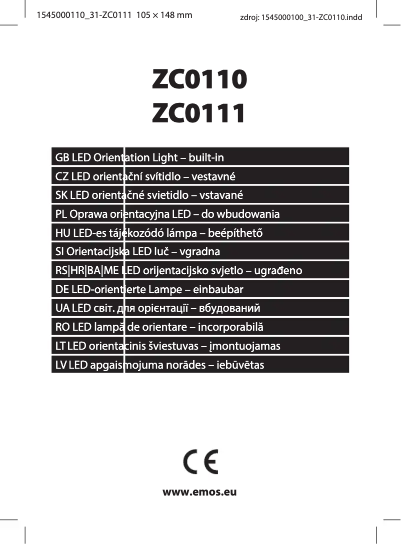 Page 1 de la notice Manuel utilisateur Emos ZC0111