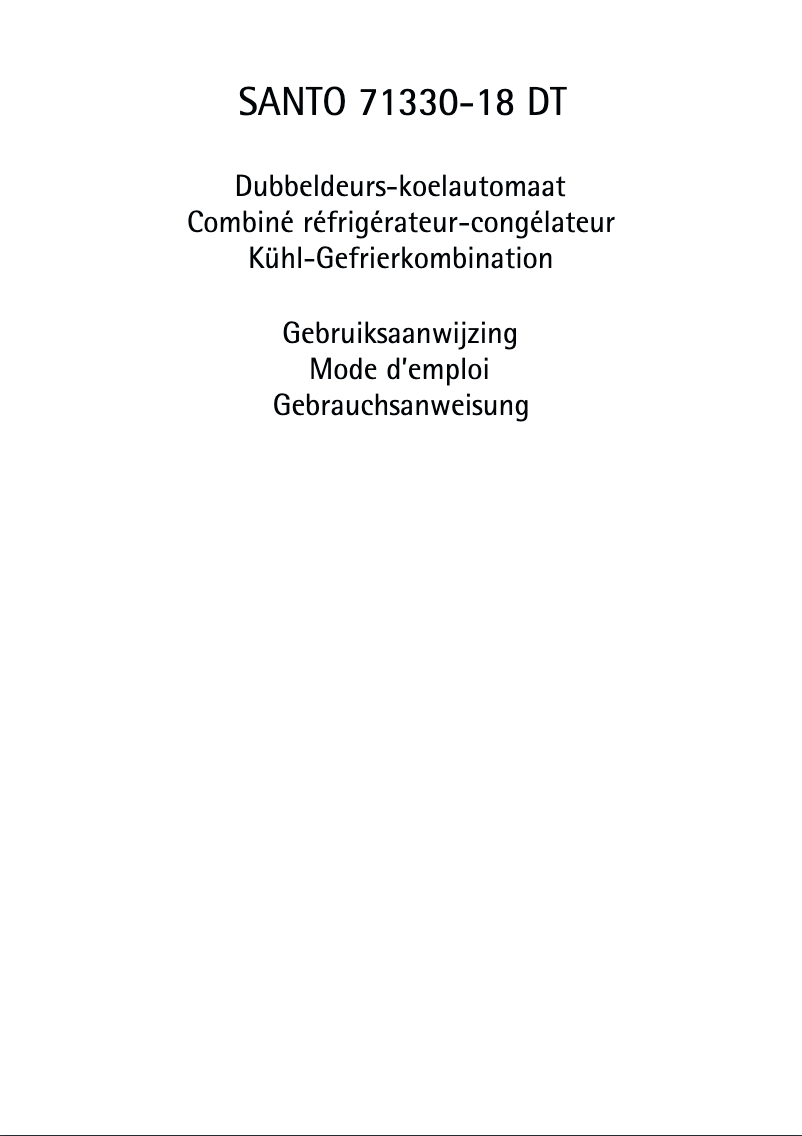 Page n°1 - Manuel utilisateur AEG-Electrolux Santo 71330 DT18