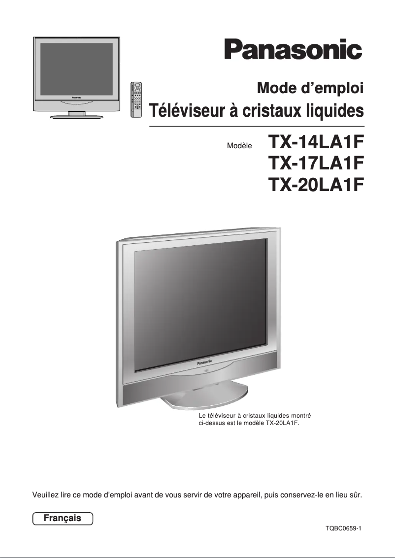 Imagen de la primera página del manual del dispositivo Viera TX-20LA1F