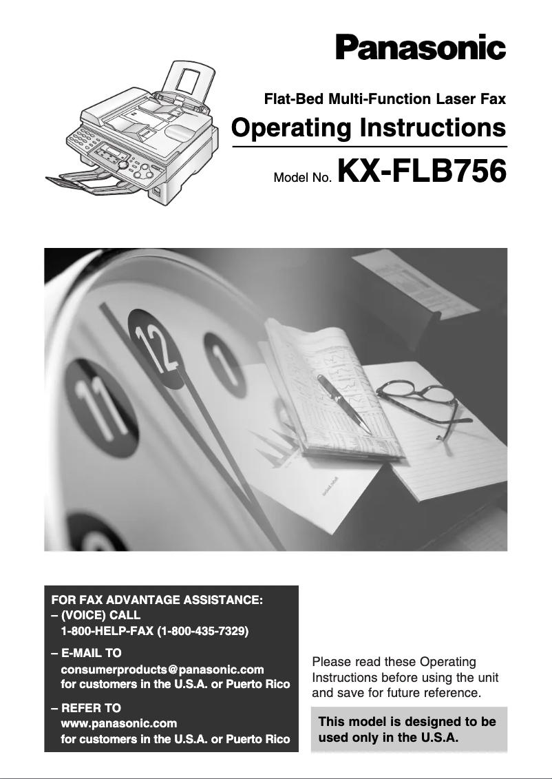 Page 1 de la notice Manuel utilisateur Panasonic KX-FLB756