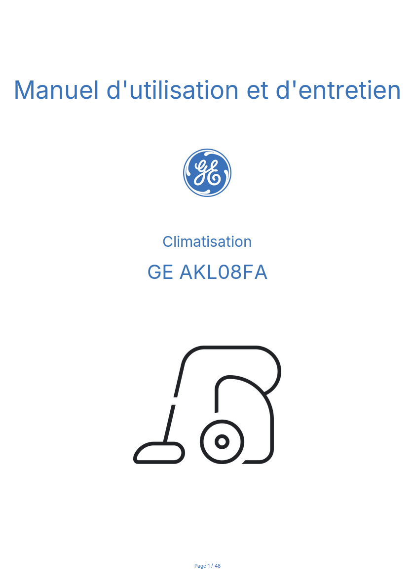 Image de la première page du manuel de l'appareil AKL08FA