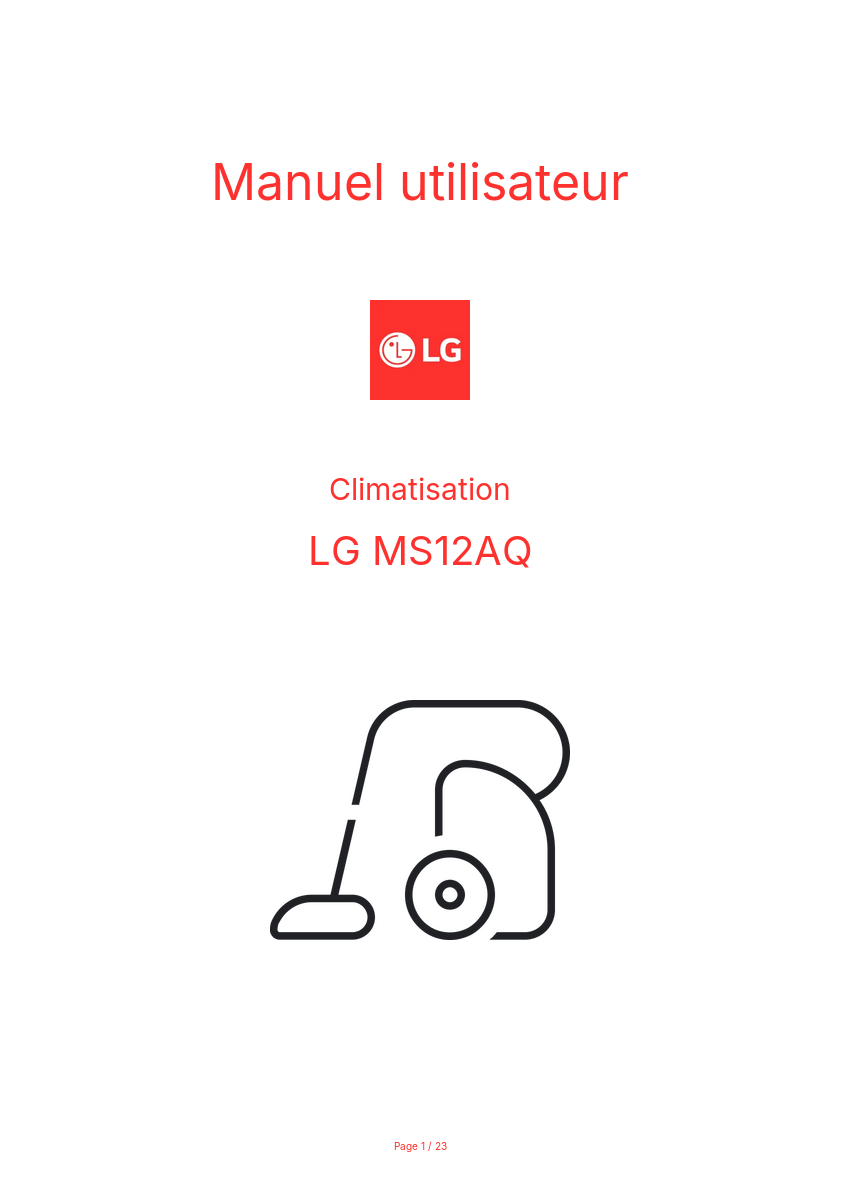 Page n°1 - Manuel utilisateur LG MS12AQ