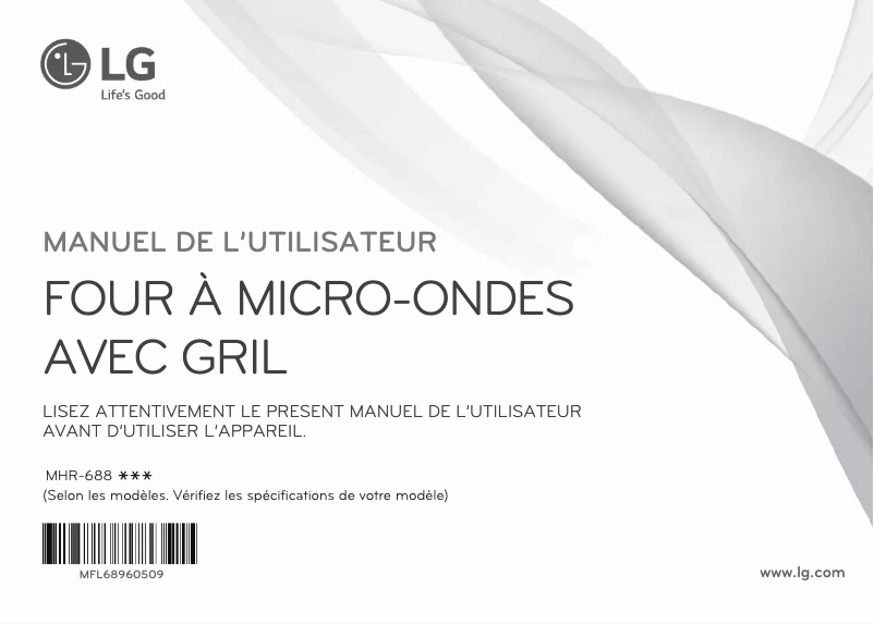 Page n°1 - Manuel utilisateur LG MHR-6882BG