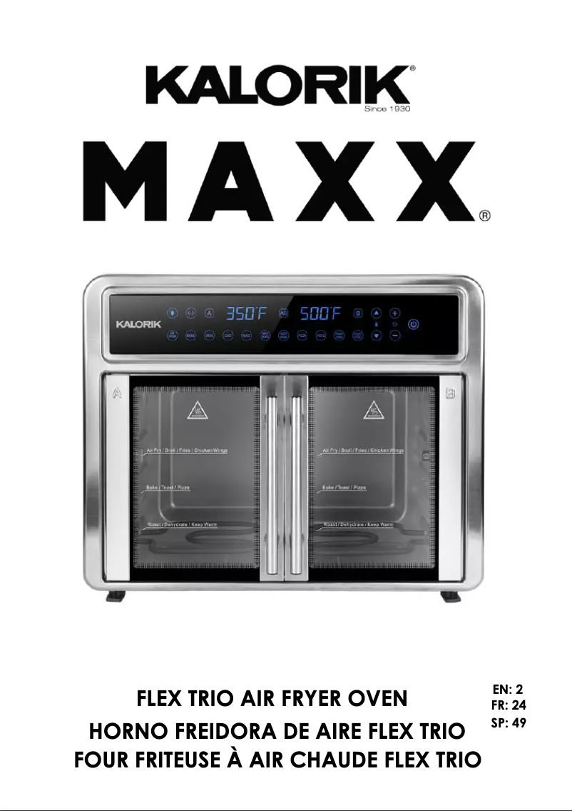 Page 1 de la notice Manuel utilisateur Kalorik MAXX AFO 52295 SS