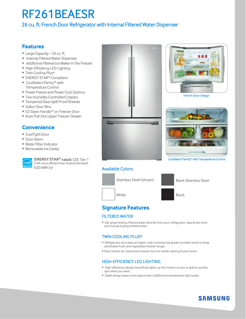 Image de la première page du manuel de l'appareil RF220NCTASG