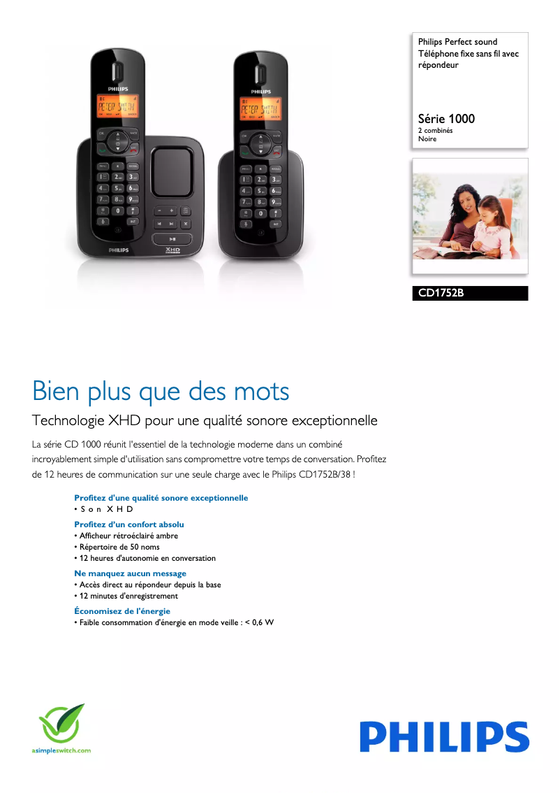 Image de la première page du manuel de l'appareil Perfect sound CD1752B