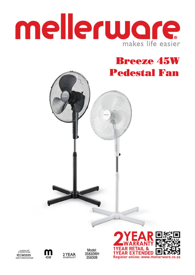 Page 1 de la notice Manuel utilisateur Mellerware Breeze 35830B