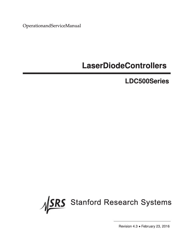 Page n°1 - Manuel utilisateur SRS LDC500