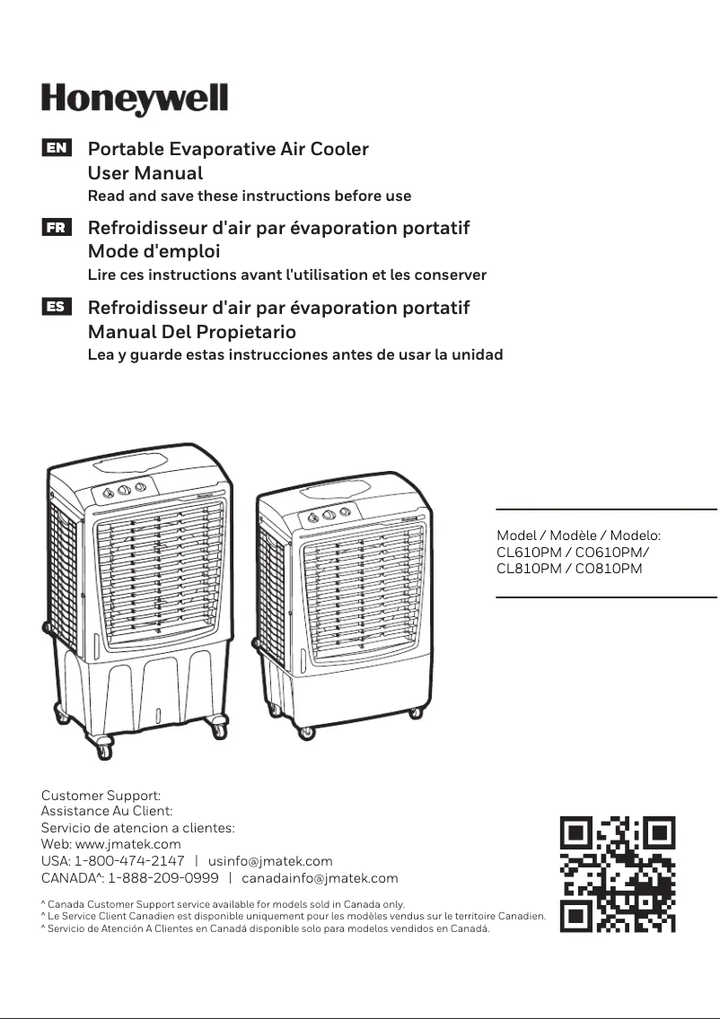 Page n°1 - Manuel utilisateur Honeywell CO610PM
