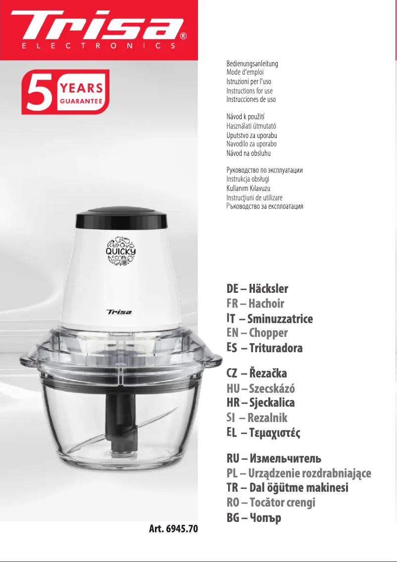 Page 1 de la notice Manuel utilisateur Trisa Quicky 6945.70