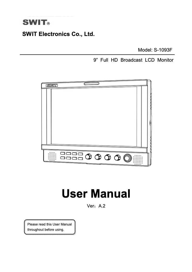 Page 1 de la notice Manuel utilisateur SWIT S-1093F