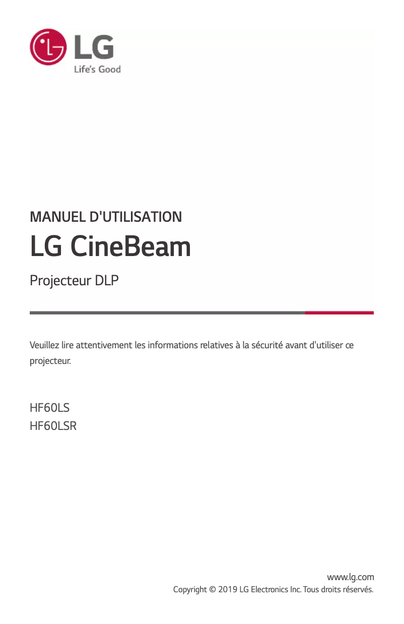 Página 1 del manual Manual de usuario LG CineBeam HF60LSR