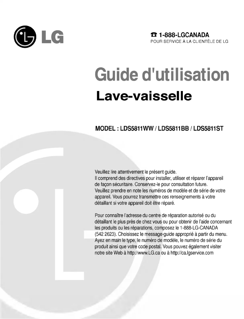 Page n°1 - Manuel utilisateur LG LD-6090WB