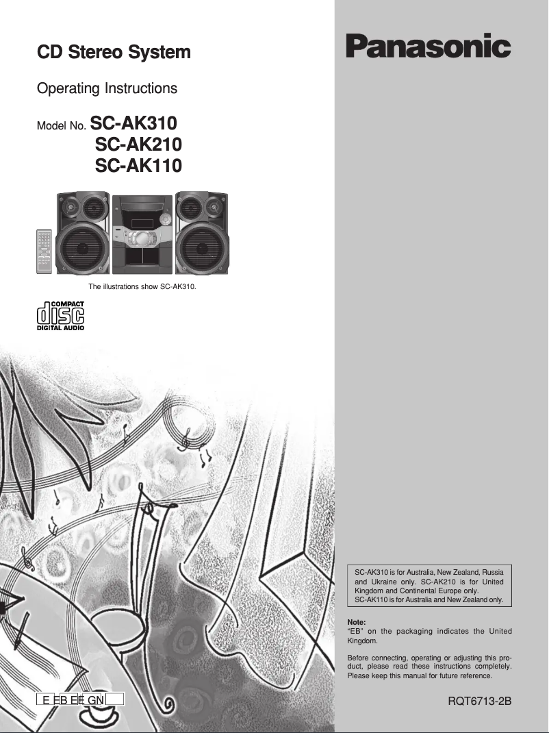 Page n°1 - Manuel utilisateur Panasonic SC-AK210