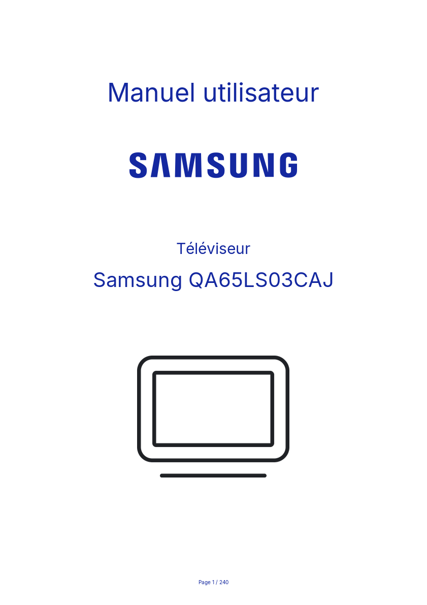 Page n°1 - Manuel utilisateur Samsung QA65LS03CAJ