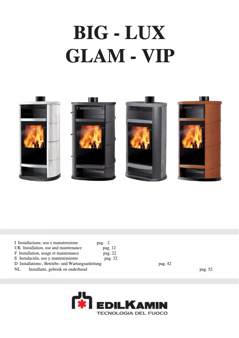 Page 1 de la notice Manuel utilisateur Edilkamin BIG