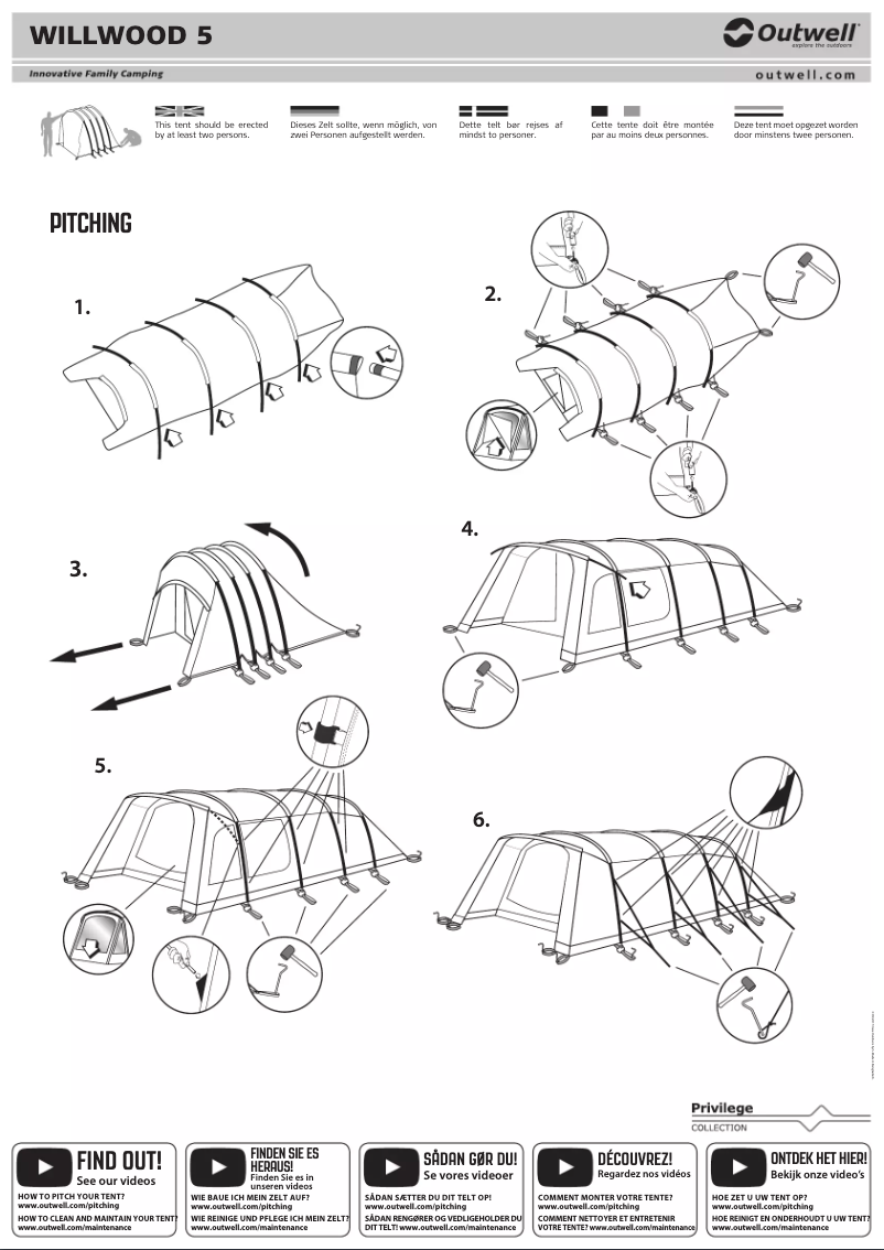Page 1 de la notice Manuel utilisateur Outwell Willwood 5