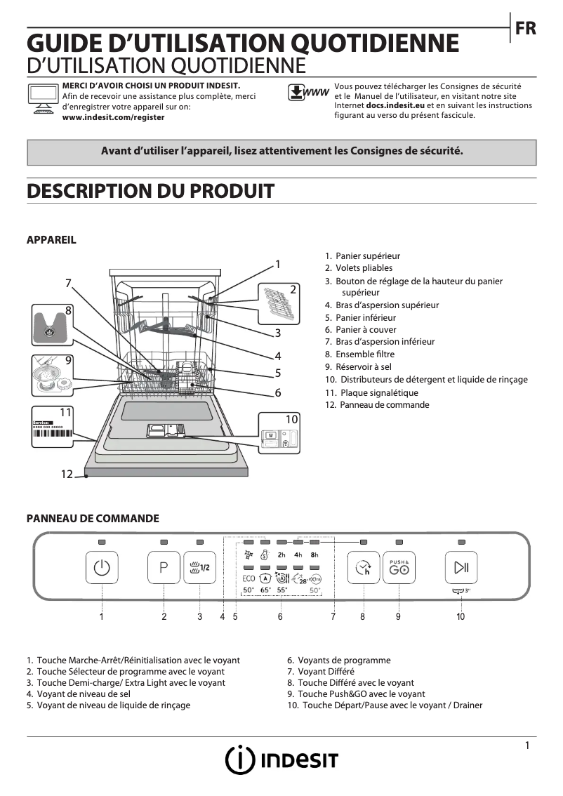 Page n°1 - Manuel utilisateur Indesit DFC 2C24 A
