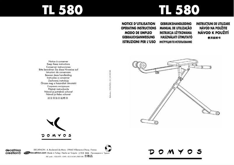 Página 1 del manual Manual de usuario Domyos TL 580