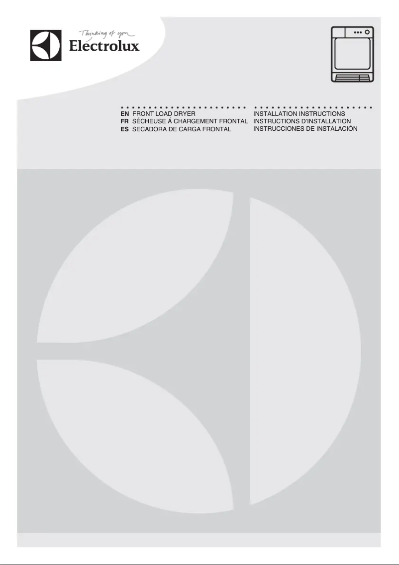 Page n°1 - Guide d'installation Electrolux EIED200QSW