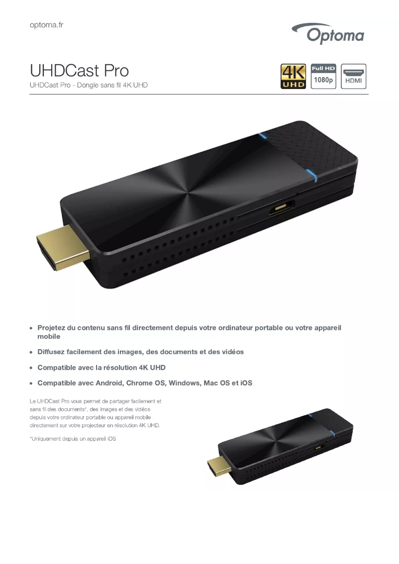 Image de la première page du manuel de l'appareil UHDCast Pro