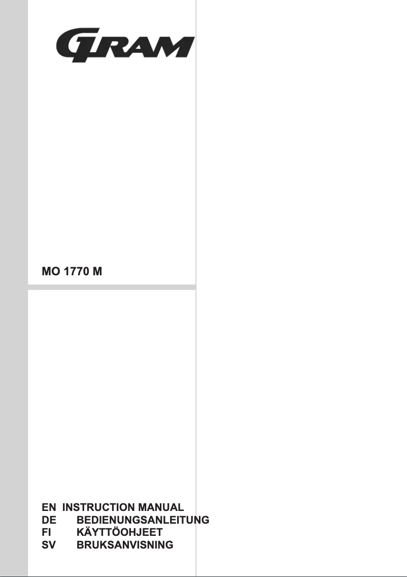 Image de la première page du manuel de l'appareil MO 1770 M