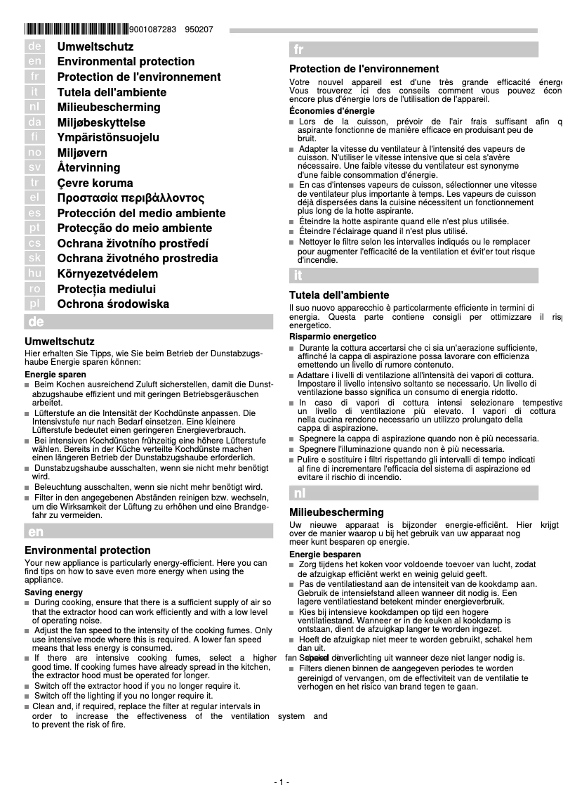 Page 1 de la notice Manuel utilisateur Neff I89F65N0