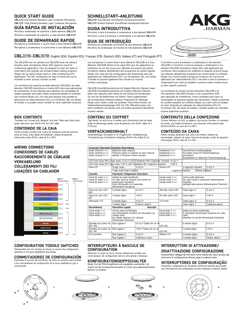 Page n°1 - Manuel utilisateur AKG CBL201B