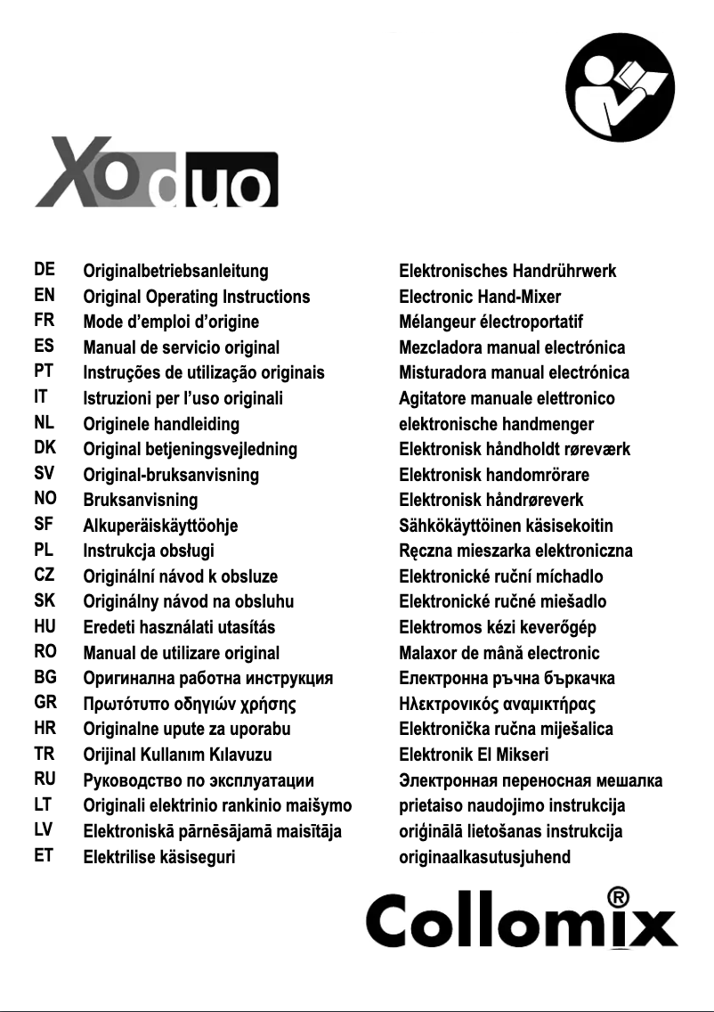 Page 1 de la notice Manuel utilisateur Collomix Xo 55 duo