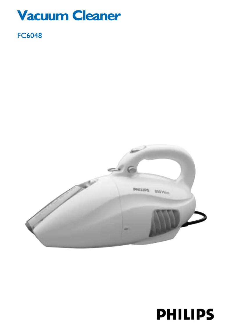 Page 1 de la notice Manuel utilisateur Philips MiniVac FC6048