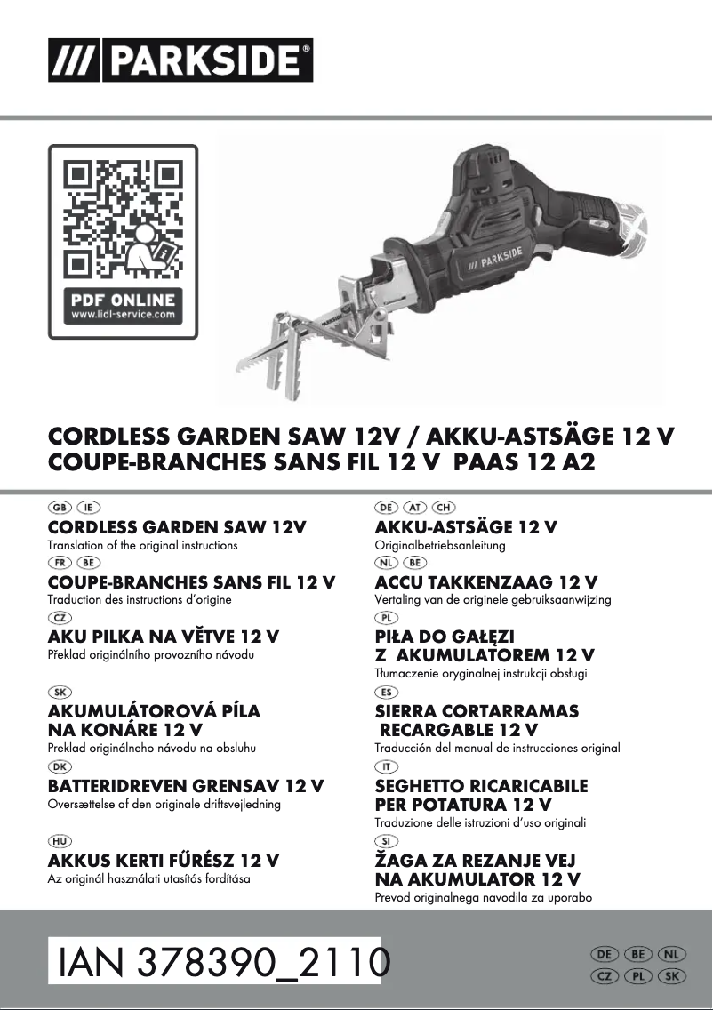 Image de la première page du manuel de l'appareil PAAS 12 A2