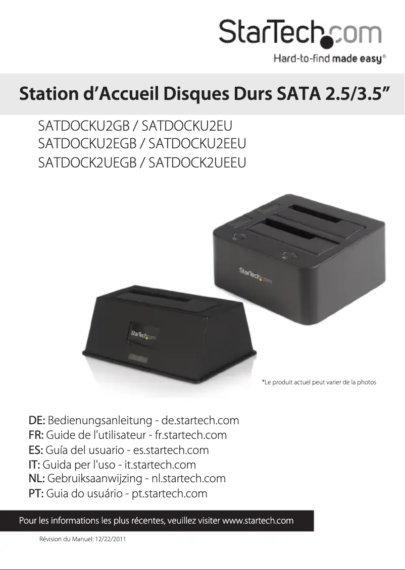 Image de la première page du manuel de l'appareil SATDOCKU2EGB