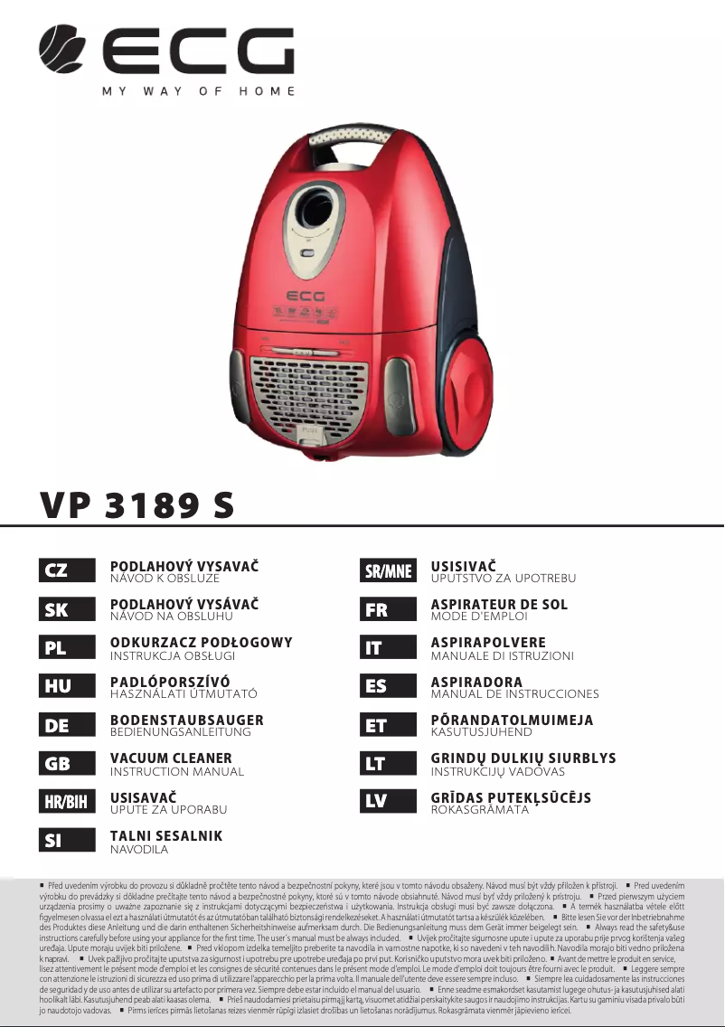 First page image of the manual for VP 3189 S