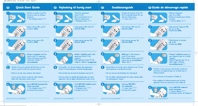 Page 1 de la notice Guide de démarrage rapide Philips SRU 5150