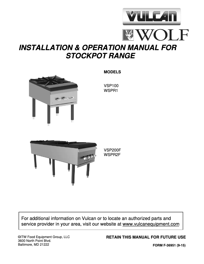 Page 1 de la notice Manuel utilisateur Wolf WSPR1