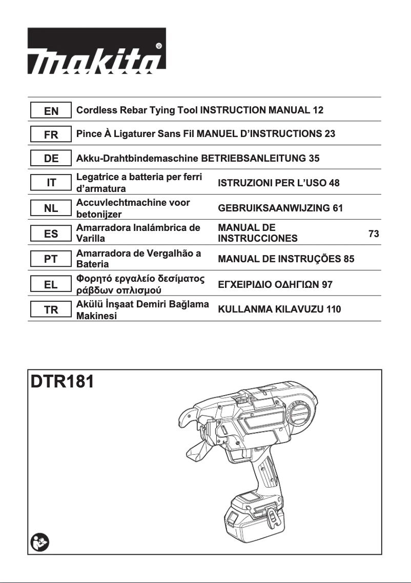 Page 1 de la notice Manuel utilisateur Makita DTR180ZK