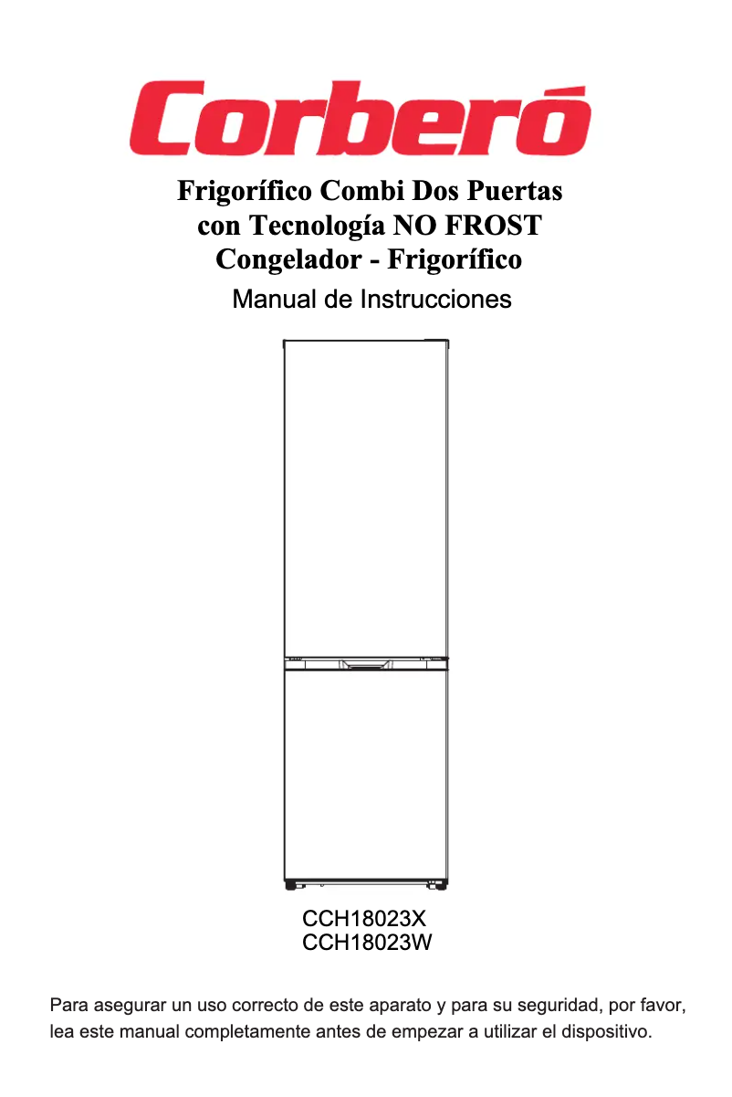 Page 1 de la notice Manuel utilisateur Corbero CCH18023X