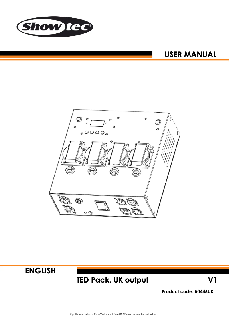 Page 1 de la notice Manuel utilisateur Showtec TED Pack BS13