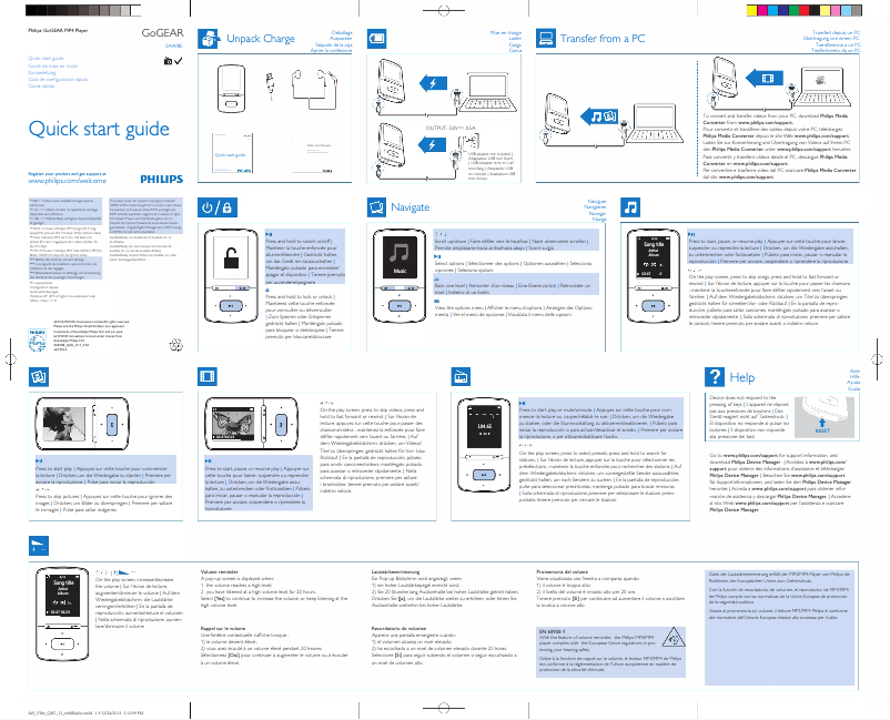 Page n°1 - Manuel utilisateur Philips SA4VBE08KF