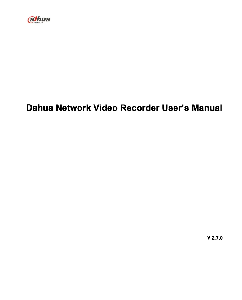 Page n°1 - Manuel utilisateur Dahua Technology Lite NVR4432-4KS2